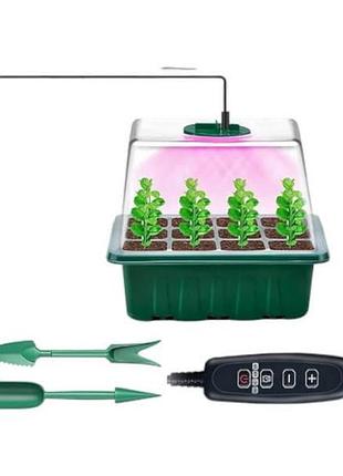Лоток для проращивания растений с led-подсветкой зеленый