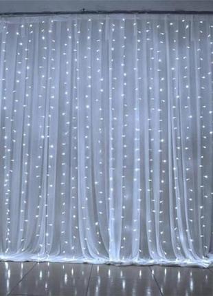 Гирлянда штора водопад 240led 3*2м ma422 white белый свет