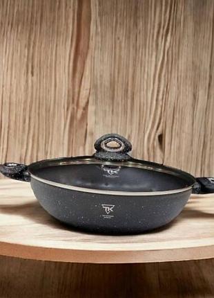 Сотейник-казан с мраморным антипригарным покрытием 32см 5л top kitchen tk00095 черный