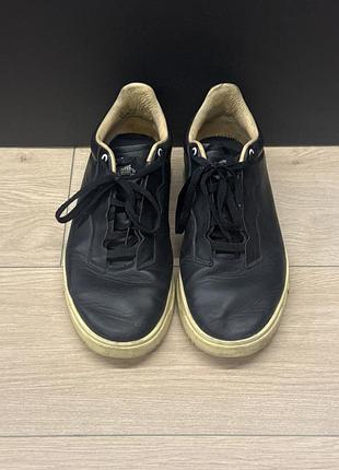 Шкіряні кросівки adidas чорні / black leather sneakers