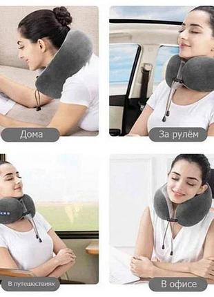 Массажер електричний для шиї u-shaped massage pillow shake wm-003 білий