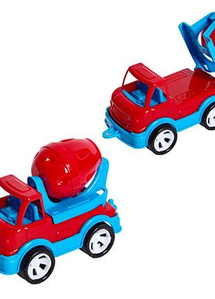 Детская бетономешалка "mini matik" 002/3bms(red) вращающийся барабан, 13,5 см
