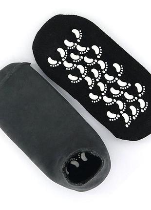 Увлажняющие гелевые носочки для педикюра spa gel socks № g09-12 черные от 20 до 28см