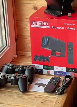 Проектор для фильмов, игр, домашний кинотеатр с джойстиками 2 шт and hcs350 pro+ чёрный
