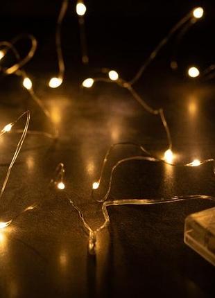 Гірлянда світлодіодна на 3 батарейках роса 13712 20 м золота