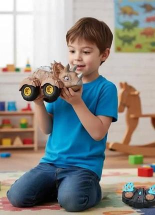 Машинка на радіокеруванні динозавр toys 989-28 коричнева