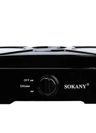 Плита настольная газовая эмалированная на 1 конфорку sokany sk-07005 черная