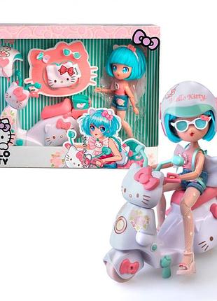 Дитяча лялька "красуня пінк на скутері" 4sf manga dolls hktf3000 серії "hello kitty"