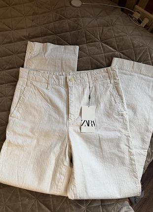 Брюки молочного кольору zara 3