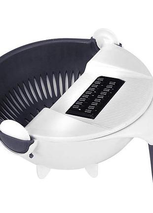 Багатофункціональна овочерізка 9 в 1 кругла basket vegetable cutter біла