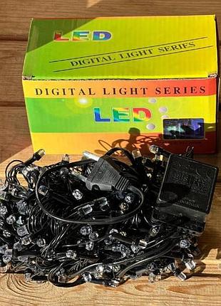 Гирлянда линейная внутренняя 220v 100led 4555 and 95-50 черный провод, мультиколор