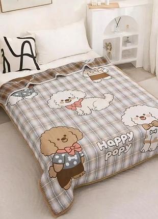 Плед дитячий з мусліну colorful home 21477 120х150 см коричневий з сірим