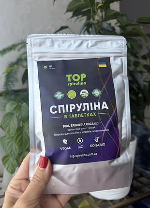 Топ спіруліна top spirulina 100 г в пресованих таблетках