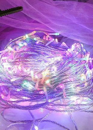 Гирлянда светодиодная от сети с белым проводом y25-04m 19637 8 м 200 led мультиколор