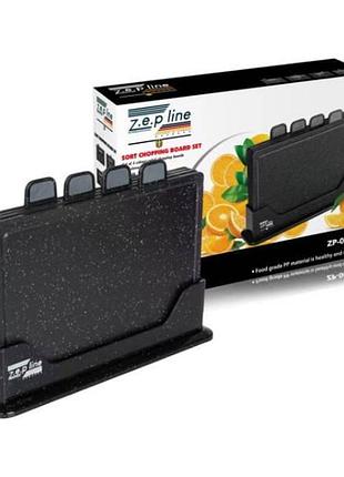 Набор кухонных досточек 4шт +подставка zepline zp-00220 черный
