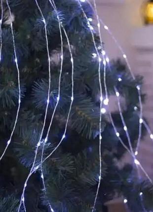 Гірлянда роса кінський хвіст 400led 20 ниток usb ma403usbwhite холодне світло