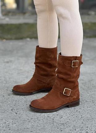 Ботинки женские frye natalie mid engineer 78510 замшевые коричневый, 36