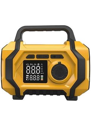 Компресор портативний 3-150 psi, 0.2-10.3 bar type-c 5v, 1a atj-201 жовтий