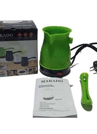Турка электрическая marado ma-1625 600вт 0,5л зеленая