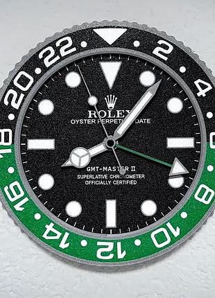 Сувенирные настенные арт часы rolex 3d printed black-white-green