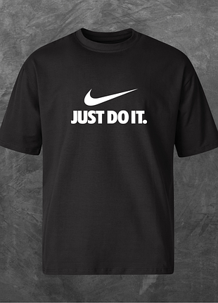 Футболка унисекс с принтом nike just do it оверсайз черная s