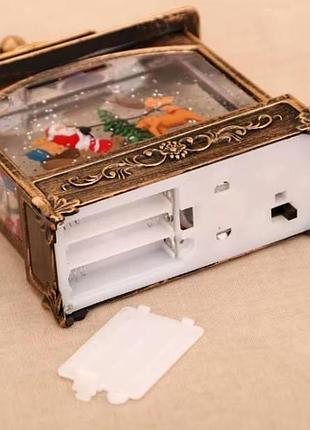 Новогодний ночник винтажный фонарь санта с подарками xmas wdl-24072d коричневый