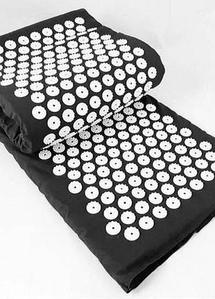 Акупунктурний масажний килимок acupressure mat or bed of nails чорний