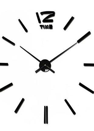Годинник настінний 3d "diy clock" від 60 до 120см (без цифр) black