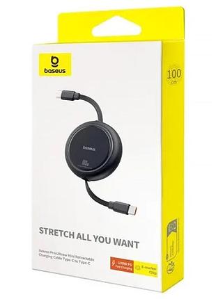 Дата кабель baseus free2draw mini retractable type-c to type-c 100w (1m) (p10364500) 4