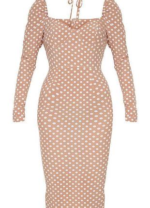 Розпродаж сукня prettylittlething міді горох 3