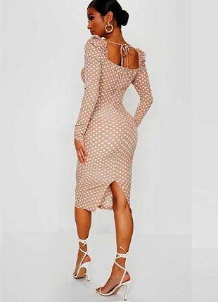 Розпродаж сукня prettylittlething міді горох 4