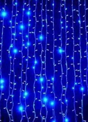 Гирлянда штора водопад внутренняя 480led 3*3м синий свет