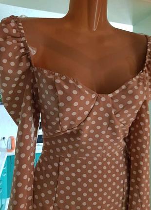 Розпродаж сукня prettylittlething міді горох 10