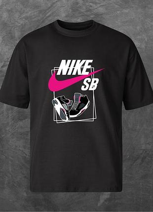 Футболка унисекс с принтом nike sb оверсайз черная s
