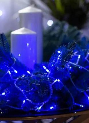Гірлянда лінійна внутрішня 18м 400led 4469 and 50-5 прозорий дріт, синє світло