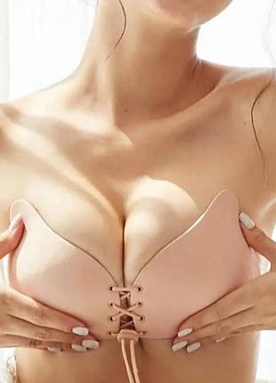 Невидимый бюстгальтер на клейкой основе fly bra бежевый чашка c