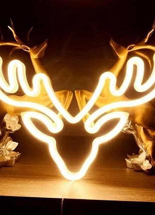 Фігура декоративна олень led 25 см жовтий