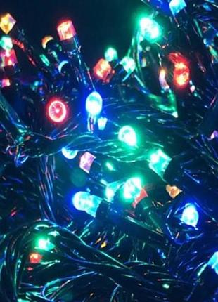 Гірлянда внутрішня лінійна 400led 220v and 116-10 чорний дріт, мультиколор