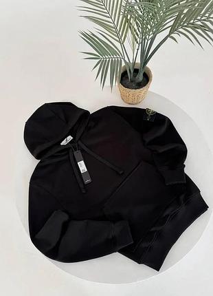 Мужское худи stone island черное весеннее осеннее кофта стон айленд с патчем xl (b)
