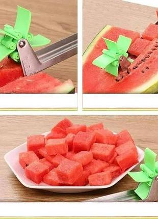 Нож для нарезки кубиком арбуза и дыни зеленый