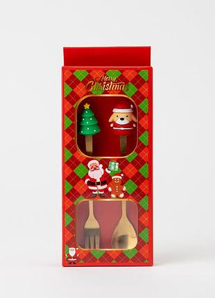 Набір з 2 десертних приборів "merry christmas" (ложка та виделка) elisey