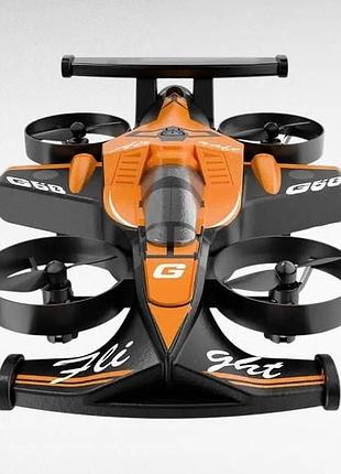 Дрон-машинка радиоуправляемая пенопластовая f1 g58 черная с оранжевым