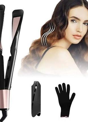 Утюжек выпрямитель для волос uniqe twist plates черный