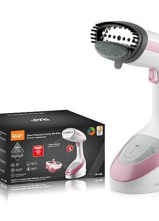Відпарювач ручний для одягу 1600вт steam iron r.1159 raf білий з рожевим