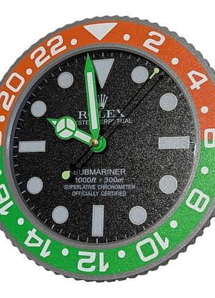 Сувенирные настенные арт часы rolex 3d printed grey-green-orange