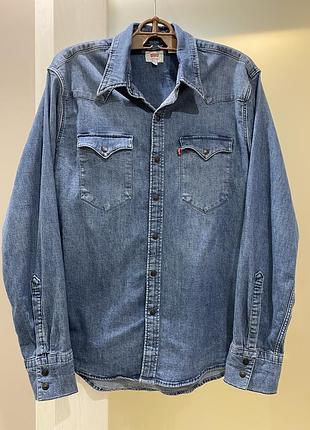 Очень крутая брендовая рубашка на кнопках levi’s, оригинал