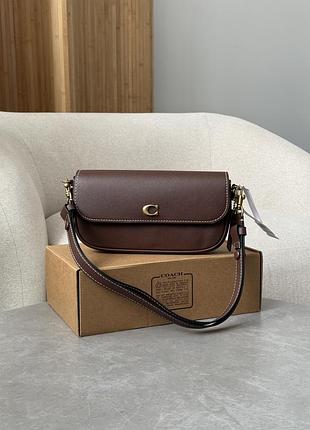Сумка coach brook flap chain bag brown\gold