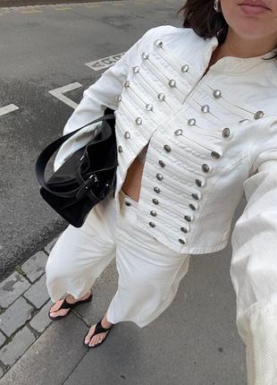 Джинсова куртка гусарський жакет zara