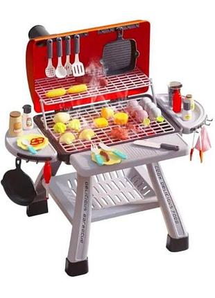 Набор игровой гриль home barbecue wd503b с паром, светом, звуком и аксессуарами красный с чёрным
