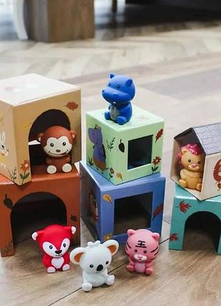 Игра развивающая пальчиковый театр 12 предметов 1192 soft animal nestung box